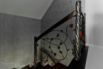Schody gięte, kute tralki, galeria G09
